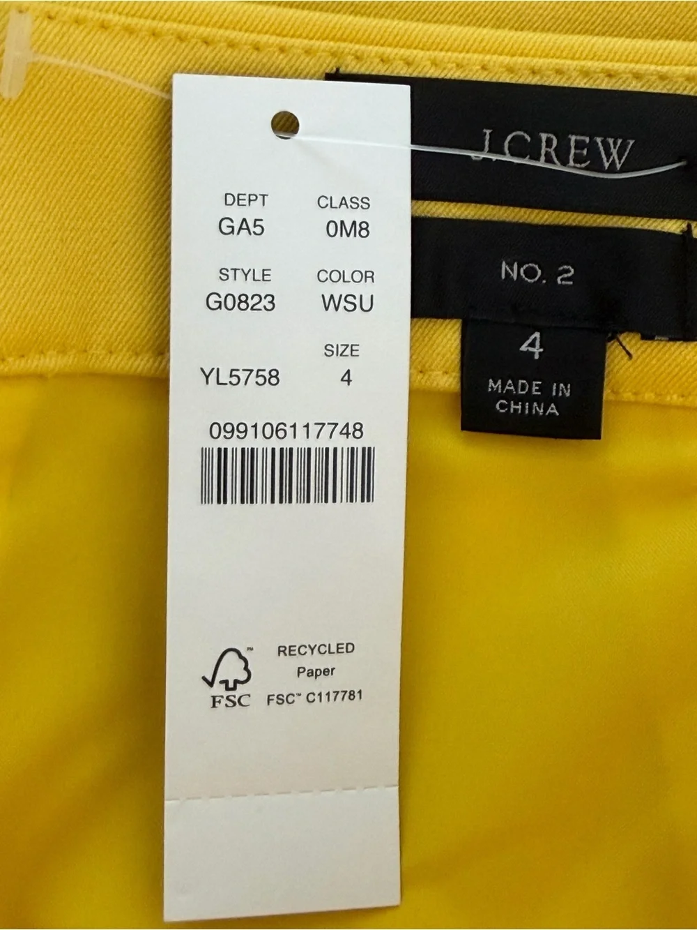 J.Crew 2 Pencil® skirt in yellow office preppy NEW